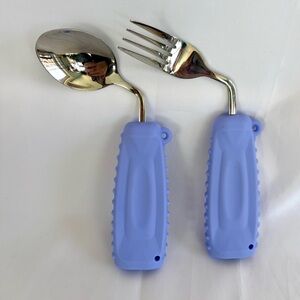 EZAssistive Adaptive Spoon & Fork Easy To Hold For Independent Eating NEVER USED